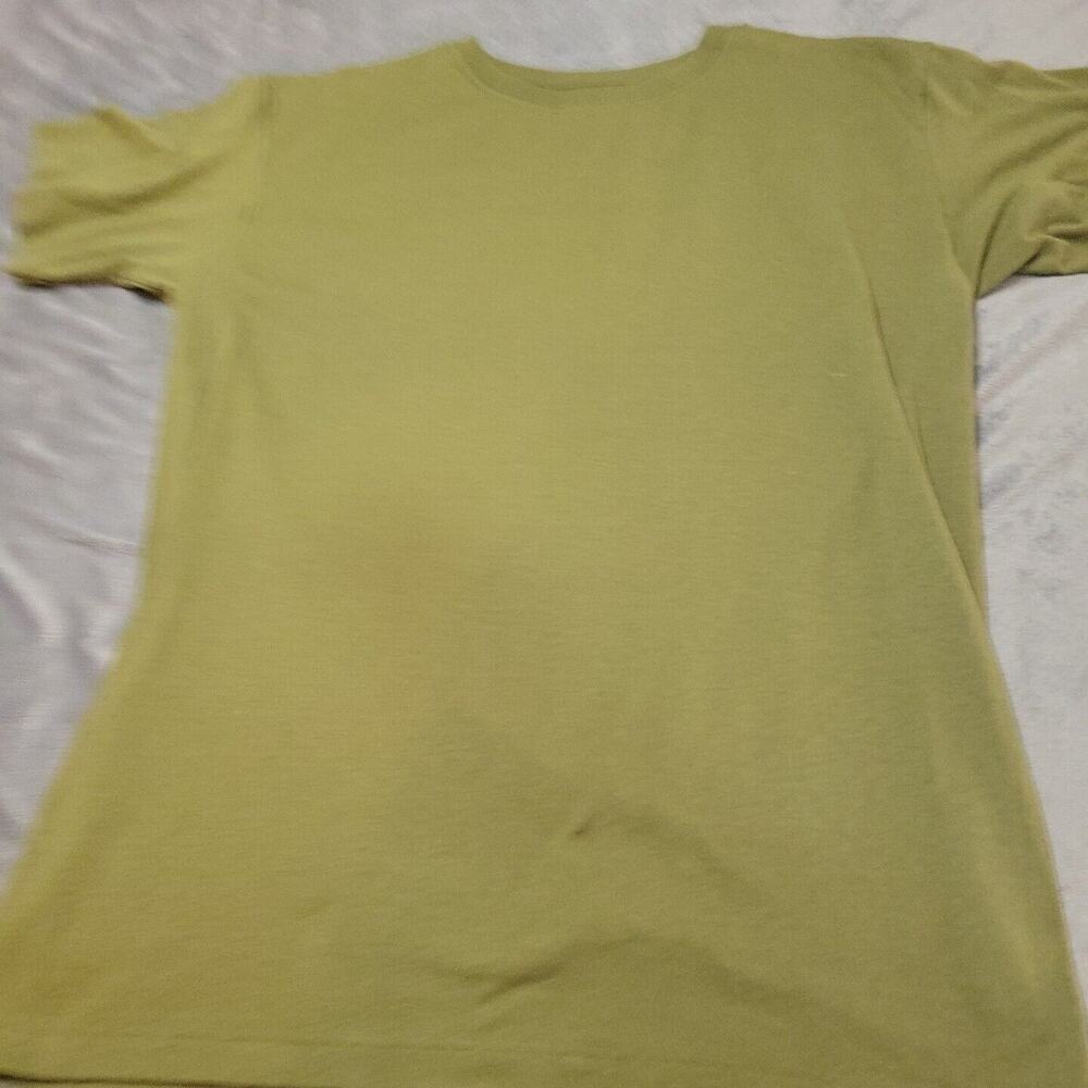 Duke‎ Shirt Mens Large Green Top Single Stitch Solid Comfort Stretch Blank Tee